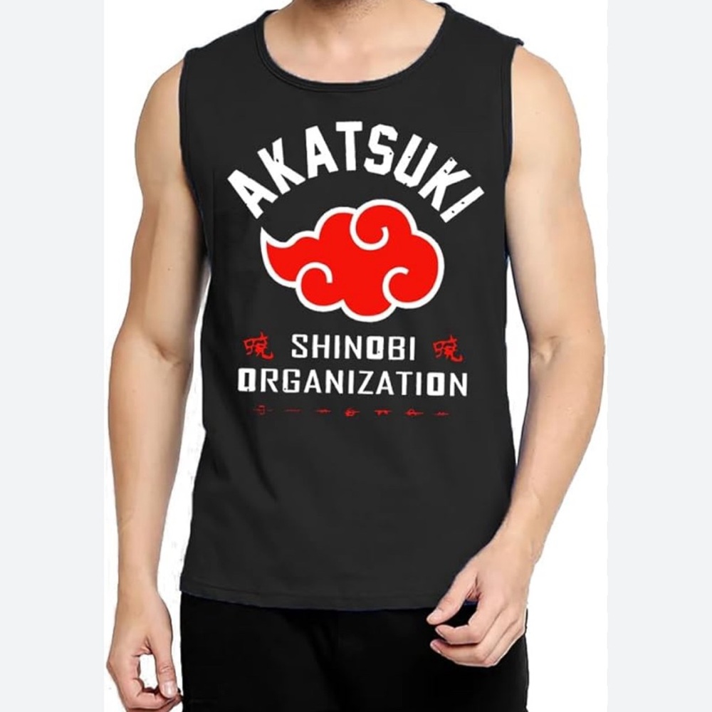 Naruto Shippuden Akatsuki Shinobi Organization sleeveless black tank - Men’s - M